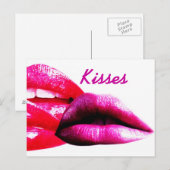 Küsse, Postkarte mit Lippen (Vorne/Hinten)