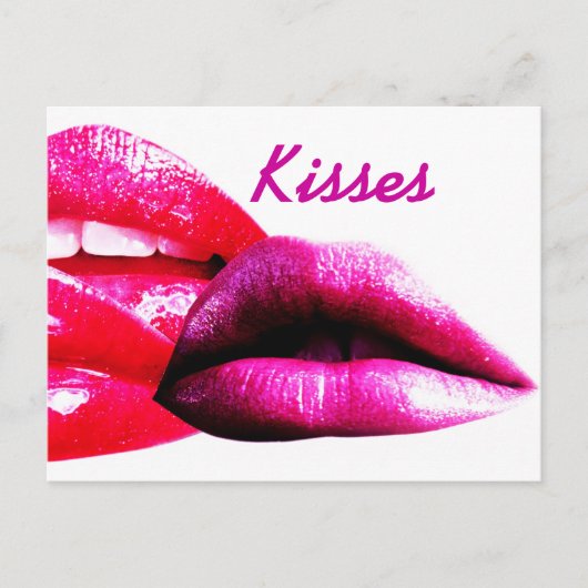 Küsse, Postkarte mit Lippen (Vorderseite)