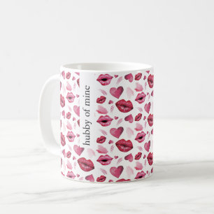 Küsse und Herzen Muster Wasserfarbe Kaffeetasse