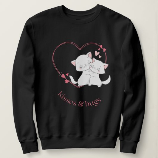 Küsse und Umarmungen, Katzen umarmen einander Sweatshirt (Design vorne)