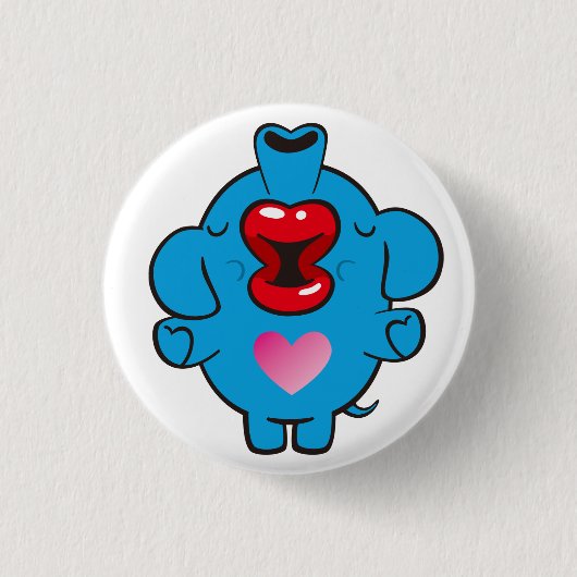 Küsselefant Button (Vorderseite)