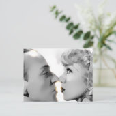 Küssen an doppelter Seite Postkarte (Stehend Vorderseite)