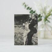 Küssen auf der Steinmauer Postkarte (Stehend Vorderseite)