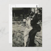 Küssen auf die Steinmauer Postkarte (Vorne/Hinten)