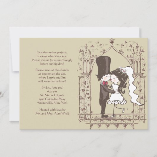 Küssen Couple Probe Dinner Einladung (Vorderseite)