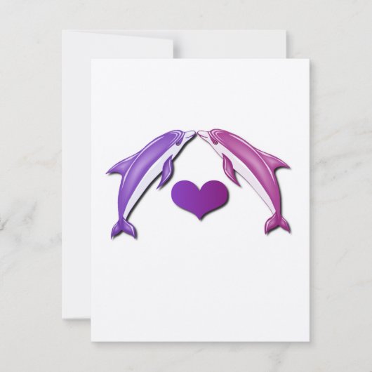 Küssen der Delphin-Einladung Einladung (Vorderseite)