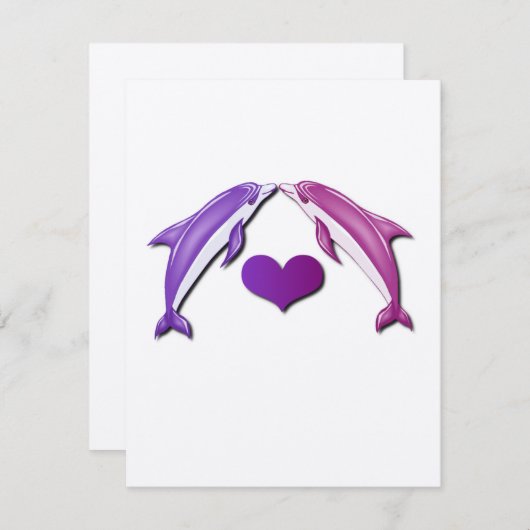 Küssen der Delphin-Einladung Einladung (Vorne/Hinten)