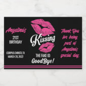 Küssen der Fake-ID Auf Wiedersehen - 21. Geburtsta Alkoholflaschenetikett (Einzelnes Label)