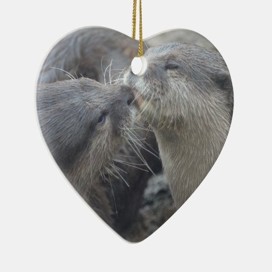 Küssen der Fluss-Otter Keramik Ornament (Rechts)