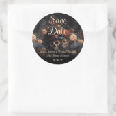 Küssen der gotischen Skelettkarte Save the Date Runder Aufkleber (Tasche)