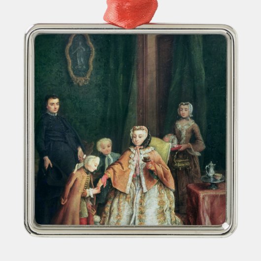 Küssen der Hand Silbernes Ornament (Vorne)