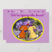 Küssen der Kaninchen-informellen Hochzeit Einladung (Vorne/Hinten)