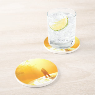 Küssen der Paare im Sonnenlicht Untersetzer