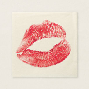 Küssen der rote Lippenpapierserviette Serviette