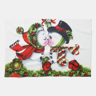Küssen der Schneemann-Paare Handtuch
