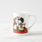 Küssen der Schneemann-Paare Porzellantasse (Rechts)