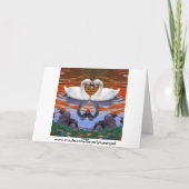 Küssen der Schwäne in der Liebe, Herz-Form-Hälse Karte (Rückseite)