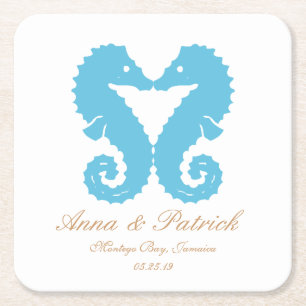 Küssen der Seepferd-Bestimmungsort Rechteckiger Pappuntersetzer