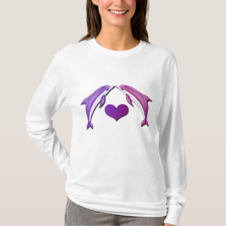 Küssen des Delphin-Kapuzenpullis T-Shirt