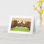 Küssen des Rhinos Karte (Gelbe Blume)