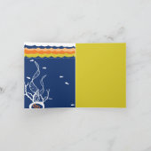 Küssen fängt Korallen an und Hochzeiten in blauen Dankeskarte (Innenseite)