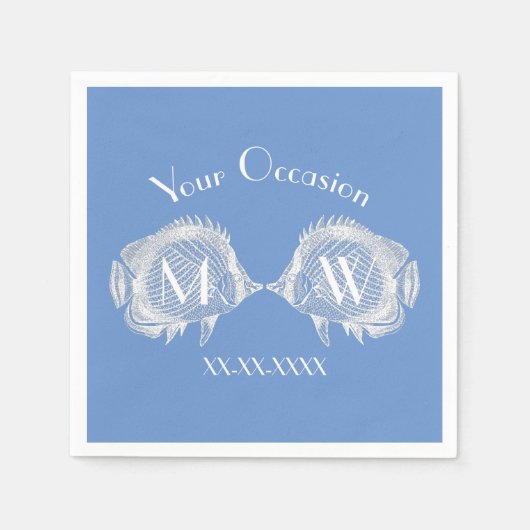 Küssen Fisch Ihre Farbe personalisieren Serviette (Vorderseite)