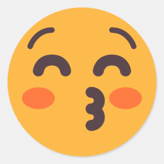 Küssen Gesicht geschlossen Augen Niedliche Farben  Runder Aufkleber