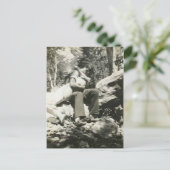 Küssen im Holzposten Postkarte (Stehend Vorderseite)