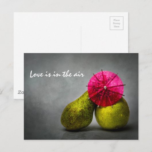 Küssen im Regen Postkarte (Vorne/Hinten)