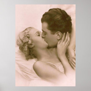 Küssen in Rosa Poster