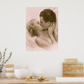 Küssen in Rosa Poster (Küche)