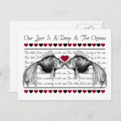 Küssen Liebe Valentinstag Feiertagspostkarte (Vorne/Hinten)