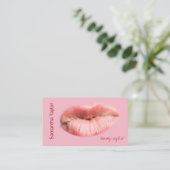 Küssen Lippen Beauty Stylist anpassbar Visitenkarte (Stehend Vorderseite)