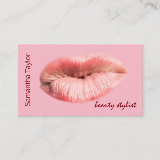 Küssen Lippen Beauty Stylist anpassbar Visitenkarte (Vorderseite)