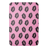 Küssen Lips Muster Rosa und Schwarz Badematte (Vorderseite Vertikal)