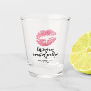 Küssen meiner Zwanziger Auf Wiedersehen zum 30. Ge Schnapsglas