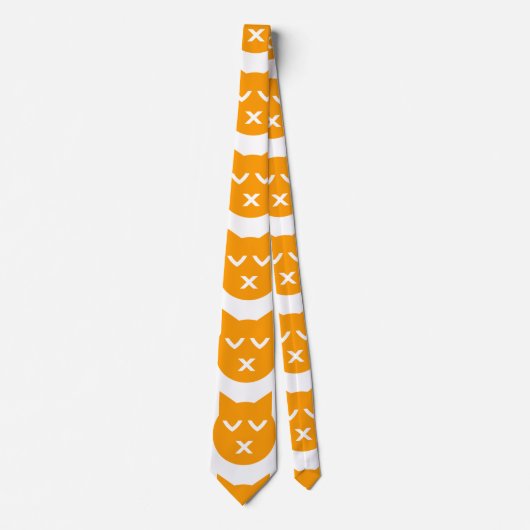 Küssen mit geschlossenen Augen Emoji Katze Krawatte (Vorderseite)