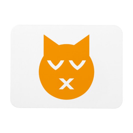 Küssen mit geschlossenen Augen Emoji Katze Magnet (Horizontal)