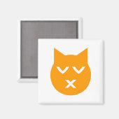 Küssen mit geschlossenen Augen Emoji Katze Magnet (Vorderseite/Rückseite)