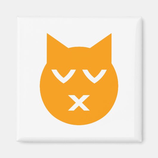 Küssen mit geschlossenen Augen Emoji Katze Magnet (Vorne)