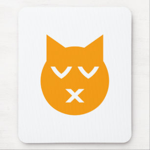 Küssen mit geschlossenen Augen Emoji Katze Mousepad