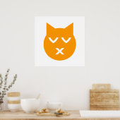 Küssen mit geschlossenen Augen Emoji Katze Poster (Küche)