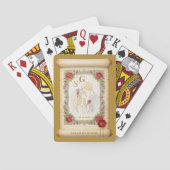 Küssen Mit Monogramm, Gold, Hochzeitscroll Spielkarten (Rückseite)