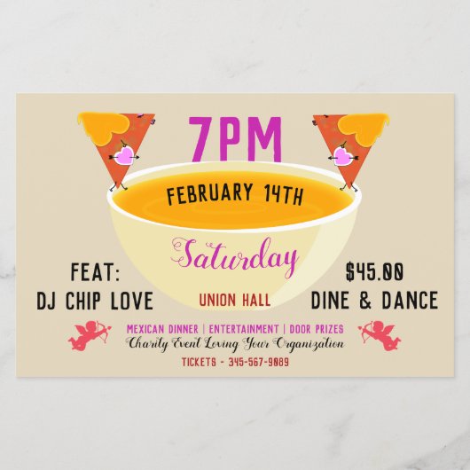 Küssen Nacho Valentins Veranstaltung Flyer (Hinten)