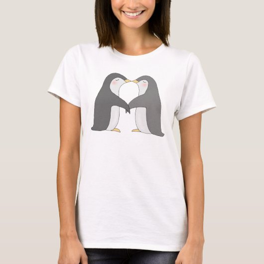 Küssen Penguinsdes niedlichen Penguin-Grafik-T - T-Shirt (Vorderseite)