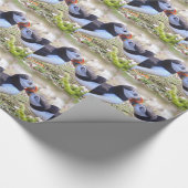 Küssen Puffins Wrapping Paper Geschenkpapier (Ecke)