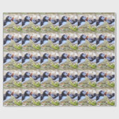 Küssen Puffins Wrapping Paper Geschenkpapier (Flach)