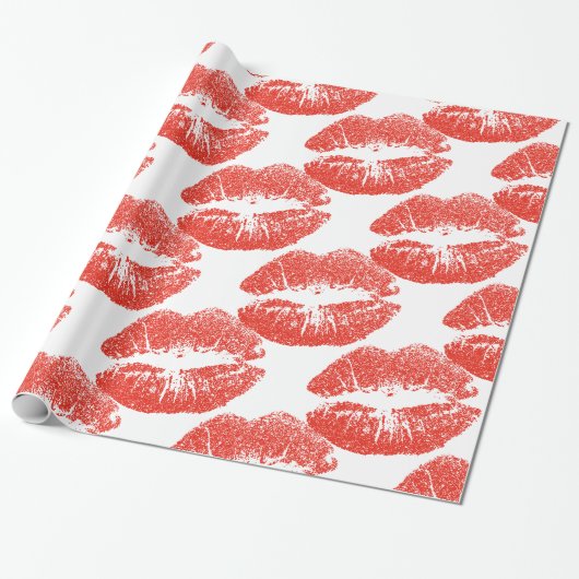 Küssen Rote Lippen Thunder_Cove Geschenkpapier (Ungerollt)