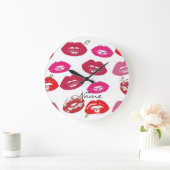 Küssen Rote Lippen Thunder_Cove Große Wanduhr (Zuhause)