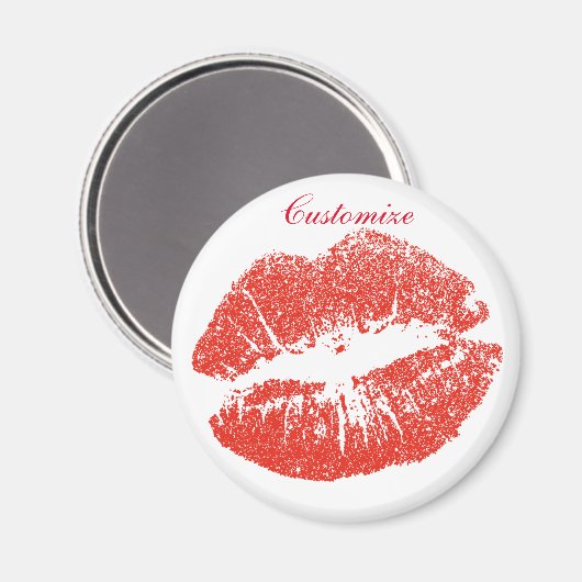 Küssen Rote Lippen Thunder_Cove Magnet (Vorderseite/Rückseite)